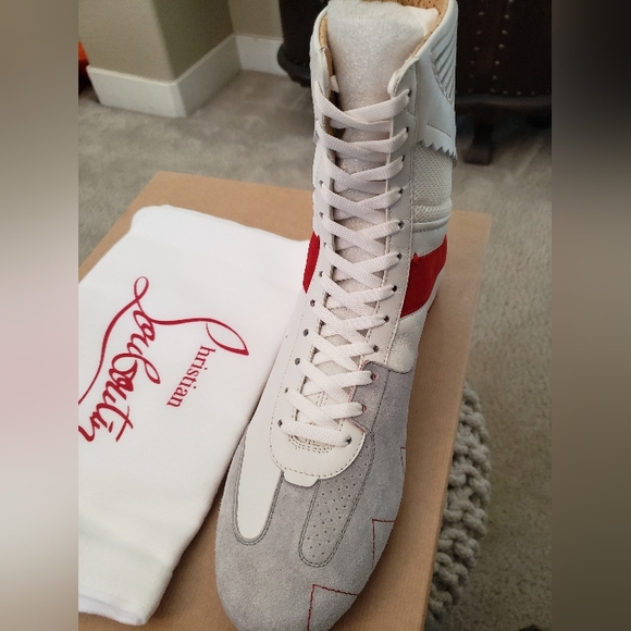 Christain Louboutin MY K.O. Veau Vel/Calf/Mesh Hi-Top/Boot in size 42 - Picture 4 of 8